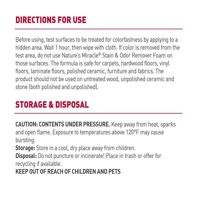 slide 4 of 9, Nature's Miracle Cat Stain & Odor Aerosol - 17.5oz, 17.5 oz