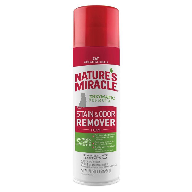 slide 1 of 9, Nature's Miracle Cat Stain & Odor Aerosol - 17.5oz, 17.5 oz