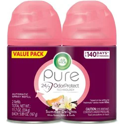 Air Wick Freshmatic Ultra - Twin Refill Essential Oils Summer Delights - White Flowers,Melon & Vanilla - 11.7 fl oz/2pk