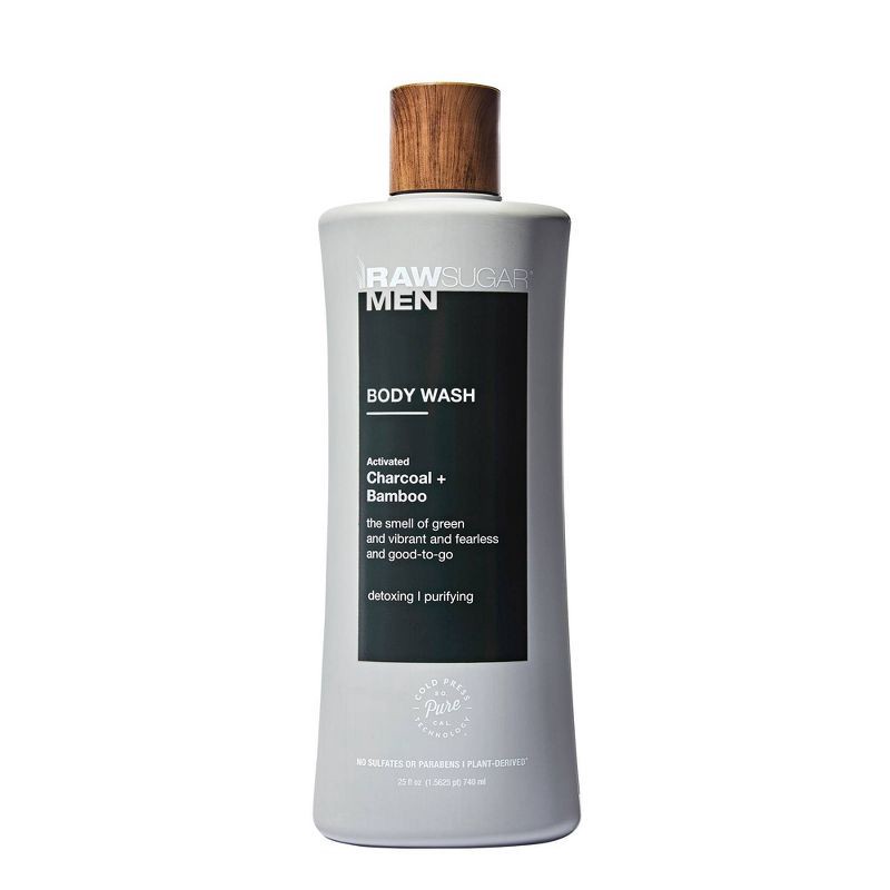 slide 1 of 1, Raw Sugar Men's Body Wash Charcoal + Bamboo - 25 fl oz, 25 fl oz