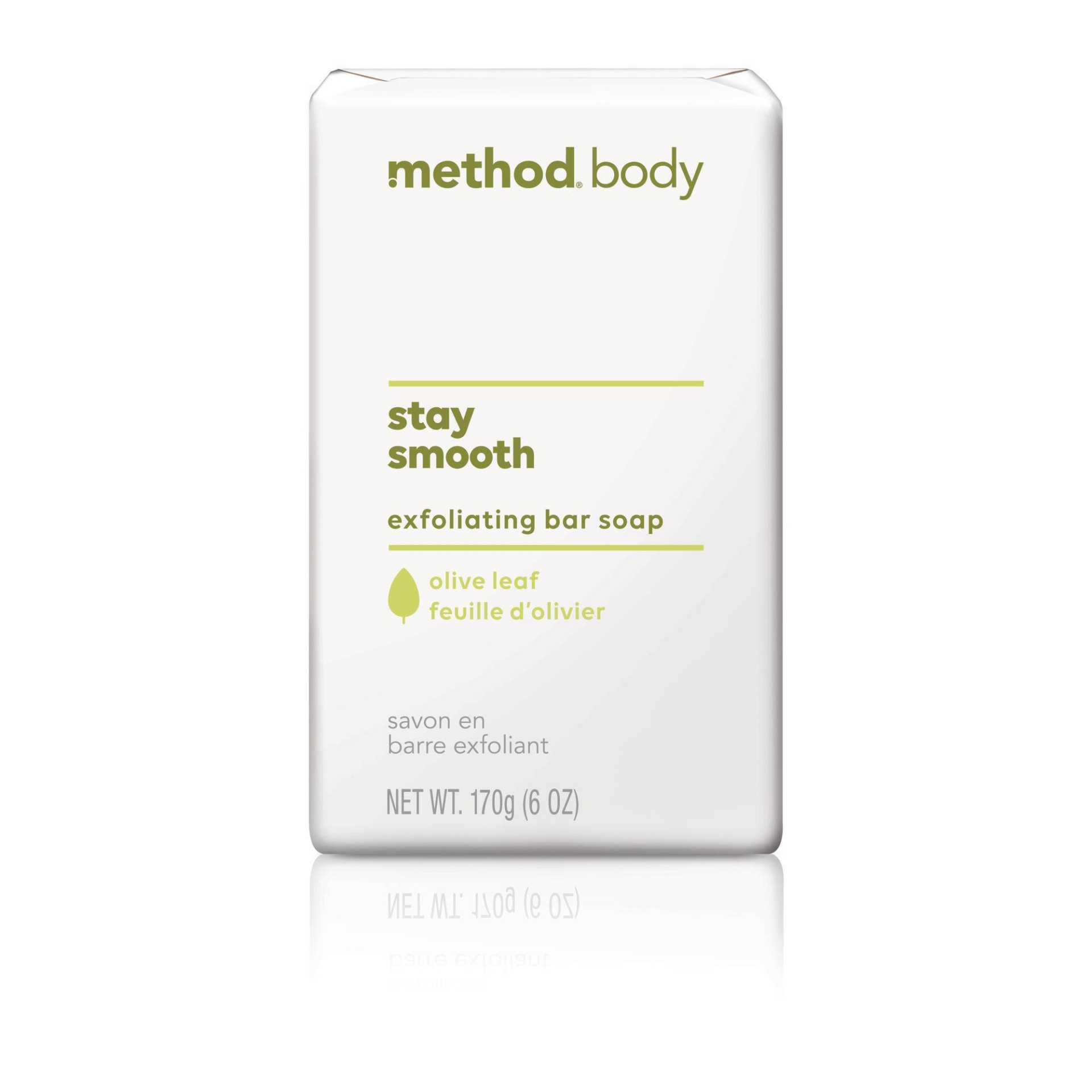 slide 1 of 3, Method Exfoliating Bar Soap Olive Leaf, 6 oz