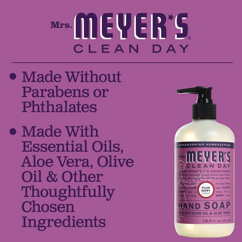 slide 4 of 5, Mrs. Meyer's Clean Day Liquid Hand Soap - Berry Plum - 12.5 fl oz, 12.5 fl oz