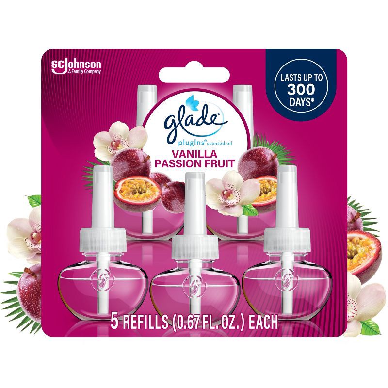 slide 1 of 16, Glade Air Freshener Plug Ins Scented Oil Diffuser Refills - Vanilla Passion Fruit - 3.35 fl oz/5pk, 5 ct; 3.35 fl oz