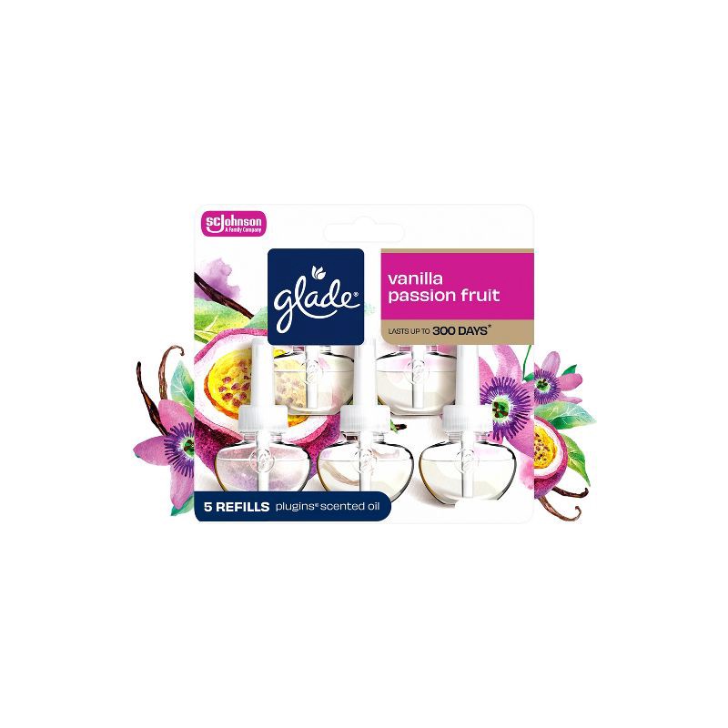 slide 1 of 16, Glade Scented Oil Air Freshener Plug In Refills - Vanilla Passion Fruit - 3.35 fl oz/5pk, 5 ct; 3.35 fl oz