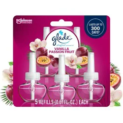 Glade Air Freshener Plug Ins Scented Oil Diffuser Refills - Vanilla Passion Fruit - 3.35 fl oz/5pk