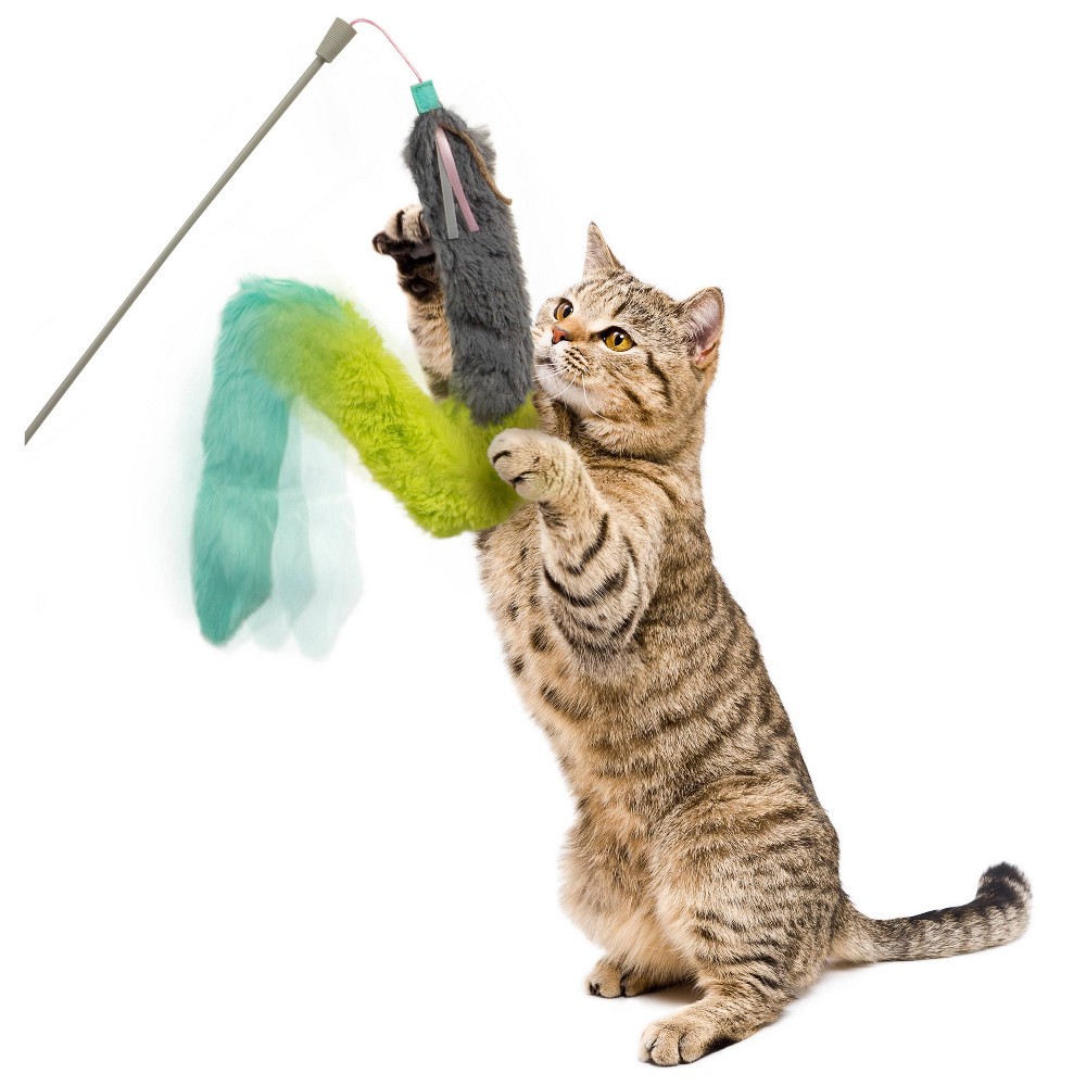 slide 6 of 6, SmartyKat Crazy Catch Break Away Wand Cat Toy, 1 ct