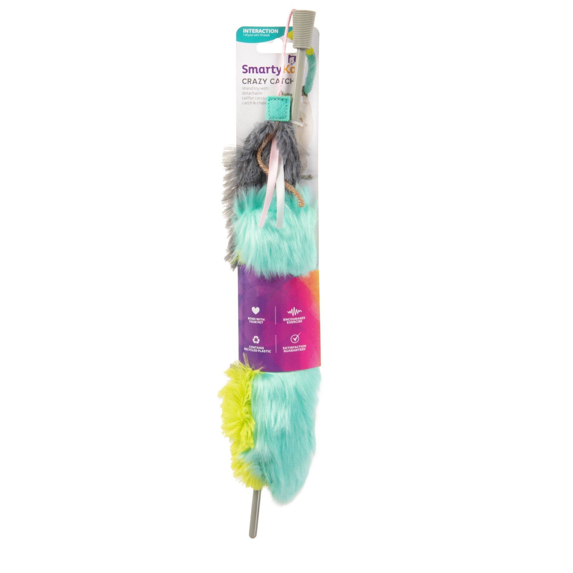 slide 1 of 6, SmartyKat Crazy Catch Break Away Wand Cat Toy, 1 ct