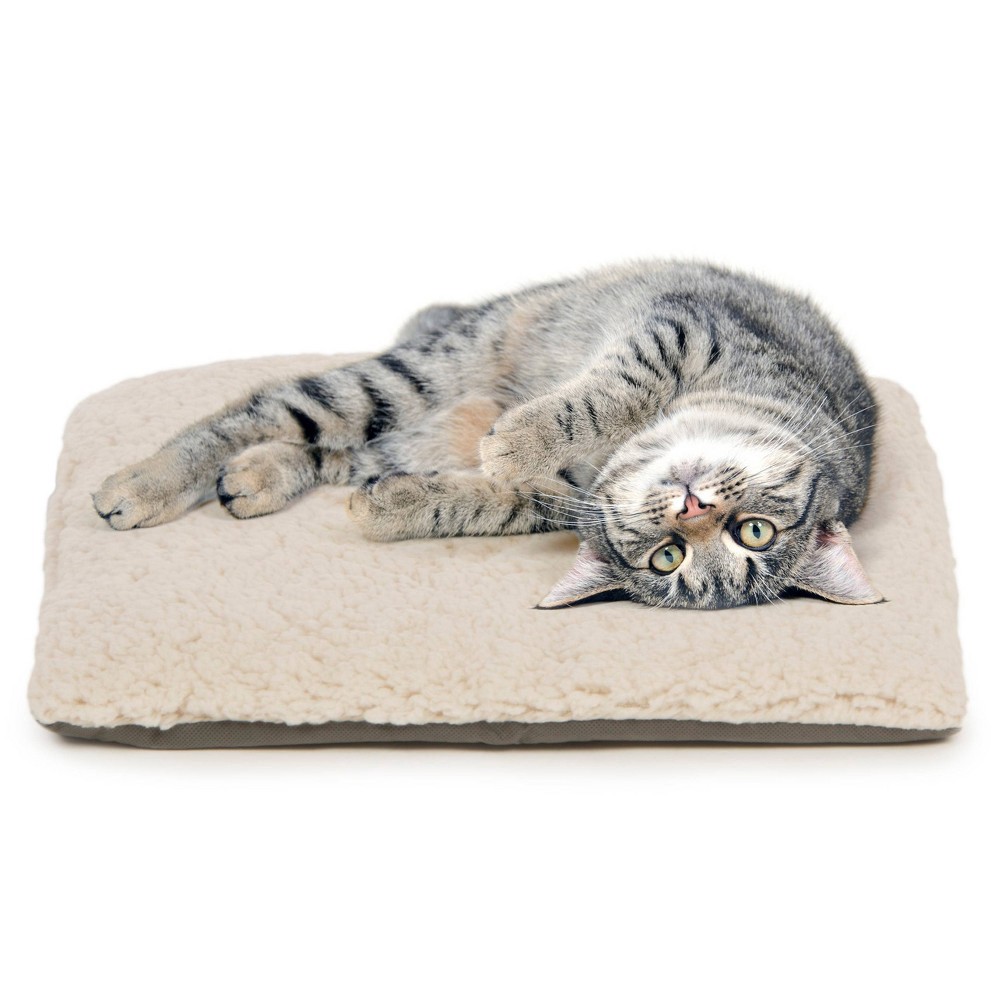 slide 5 of 6, SmartyKat Crinkle Cloud Heart Stitched Crinkle Cat Mat and Bed - Off-White, 1 ct