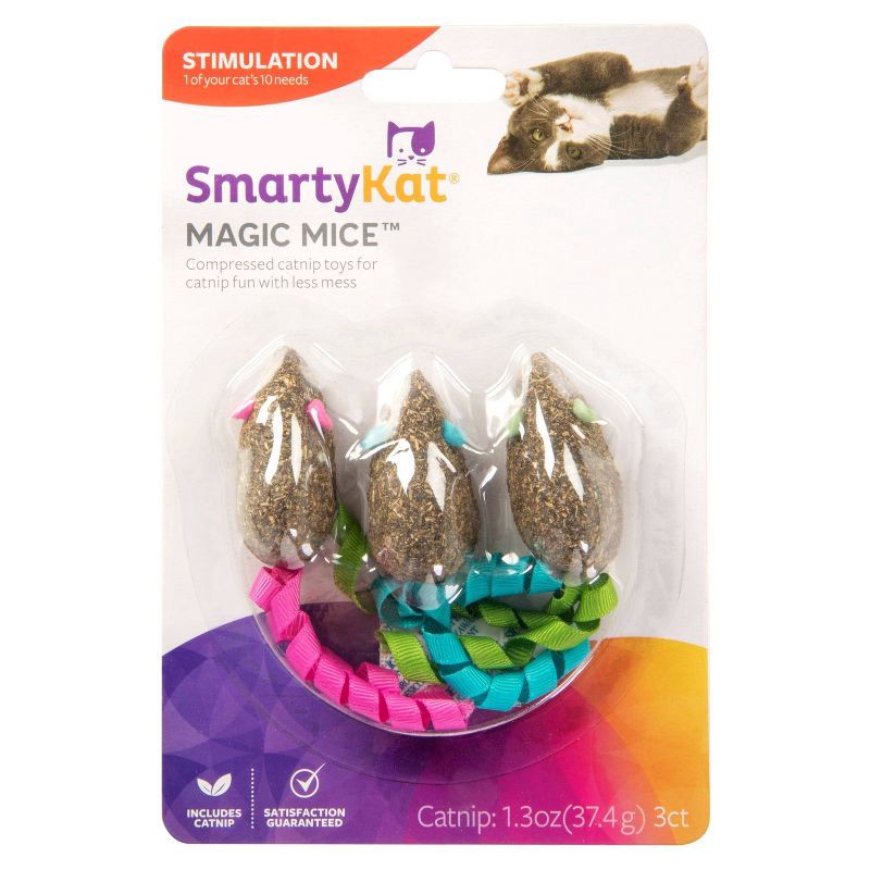 slide 1 of 8, SmartyKat Magic Mice Cat Toy - 3pk, 3 ct
