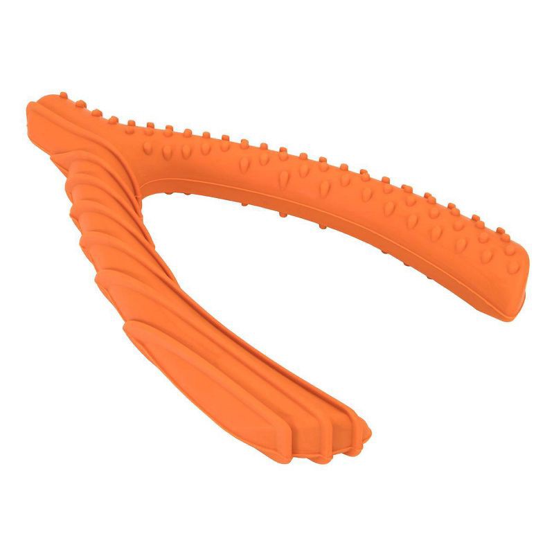 slide 2 of 4, Rubber Wishbone Dog Toy - Orange - Boots & Barkley™, 1 ct