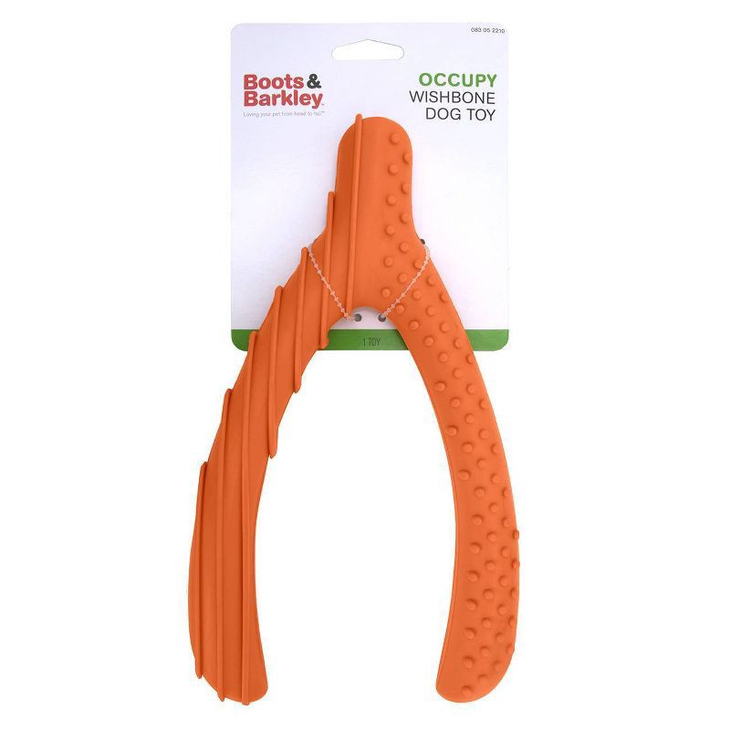slide 3 of 4, Rubber Wishbone Dog Toy - Orange - Boots & Barkley™, 1 ct