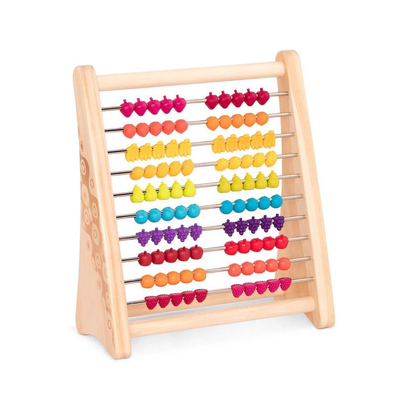 slide 2 of 4, B. toys Wooden Abacus Counting Toy - Two-ty Fruity!, 1 ct