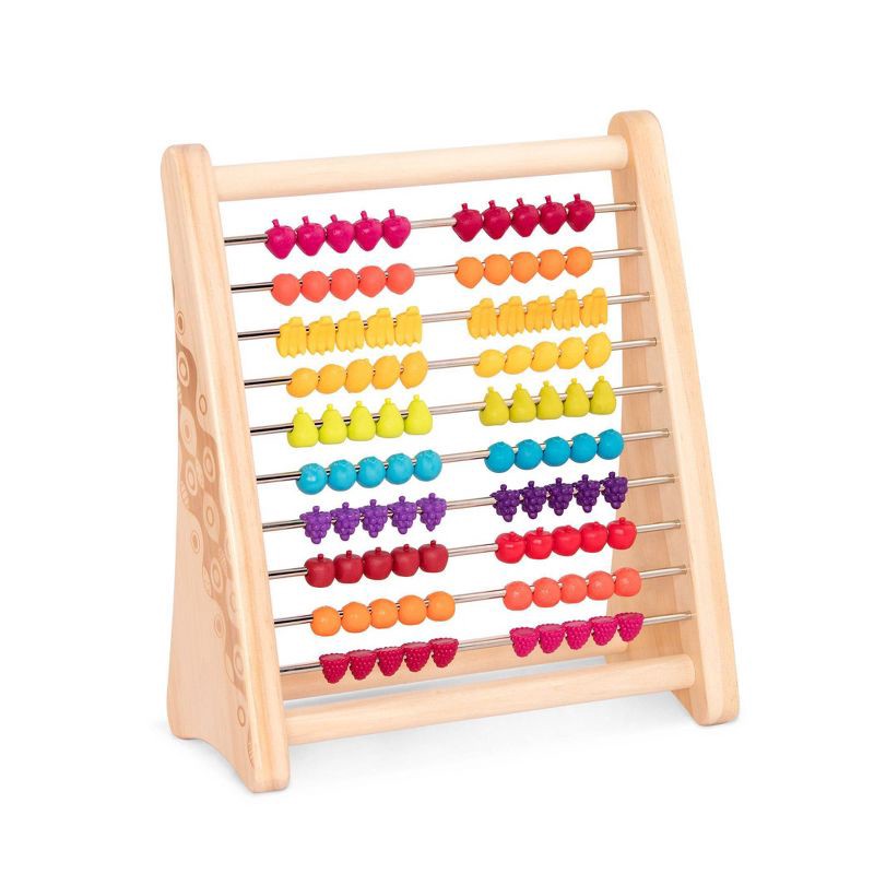 slide 4 of 4, B. toys Wooden Abacus Counting Toy - Two-ty Fruity!, 1 ct