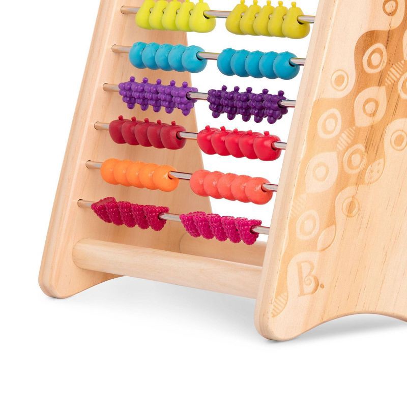 slide 3 of 4, B. toys Wooden Abacus Counting Toy - Two-ty Fruity!, 1 ct
