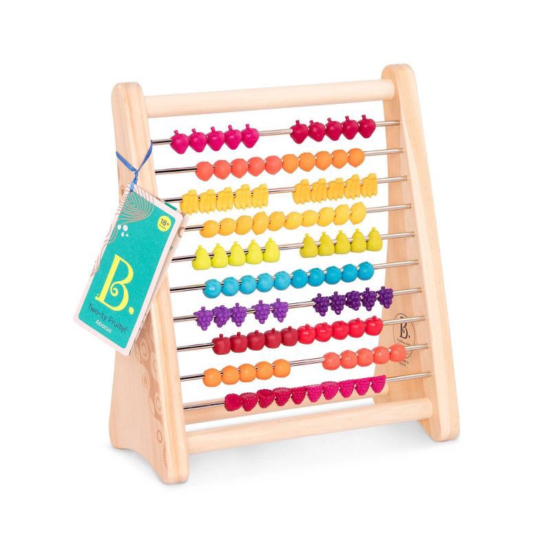slide 2 of 4, B. toys Wooden Abacus Counting Toy - Two-ty Fruity!, 1 ct
