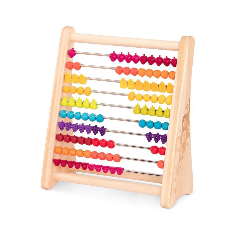 slide 1 of 4, B. toys Wooden Abacus Counting Toy - Two-ty Fruity!, 1 ct