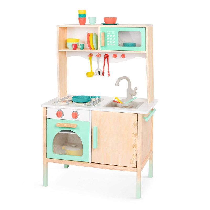 slide 1 of 10, B. toys Wooden Play Kitchen - Mini Chef Kitchenette, 1 ct