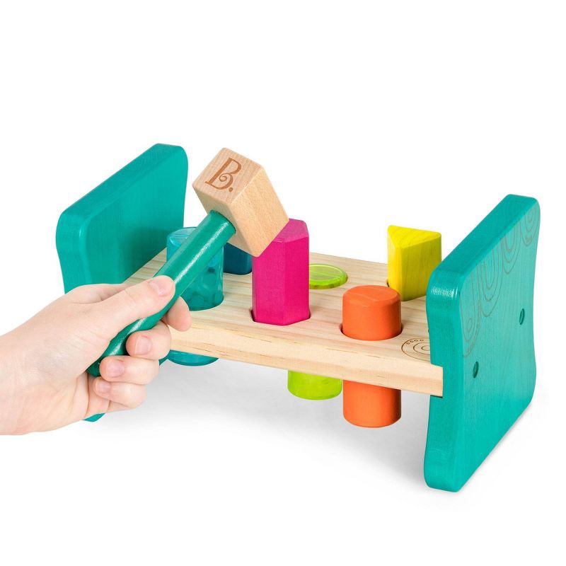 slide 7 of 7, B. toys Wooden Shape Sorter - Colorful Pound & Play, 1 ct
