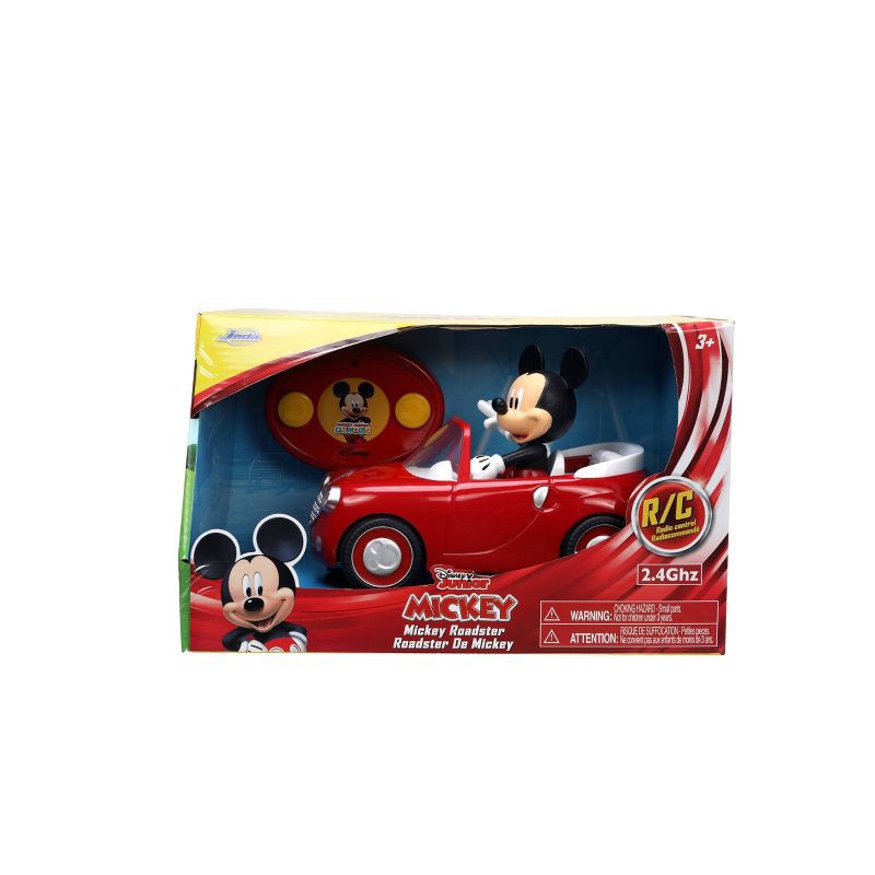 slide 7 of 7, Jada Toys Disney Junior RC Mickey Mouse Club House Roadster Remote Control Vehicle 7" Glossy Red, 1 ct