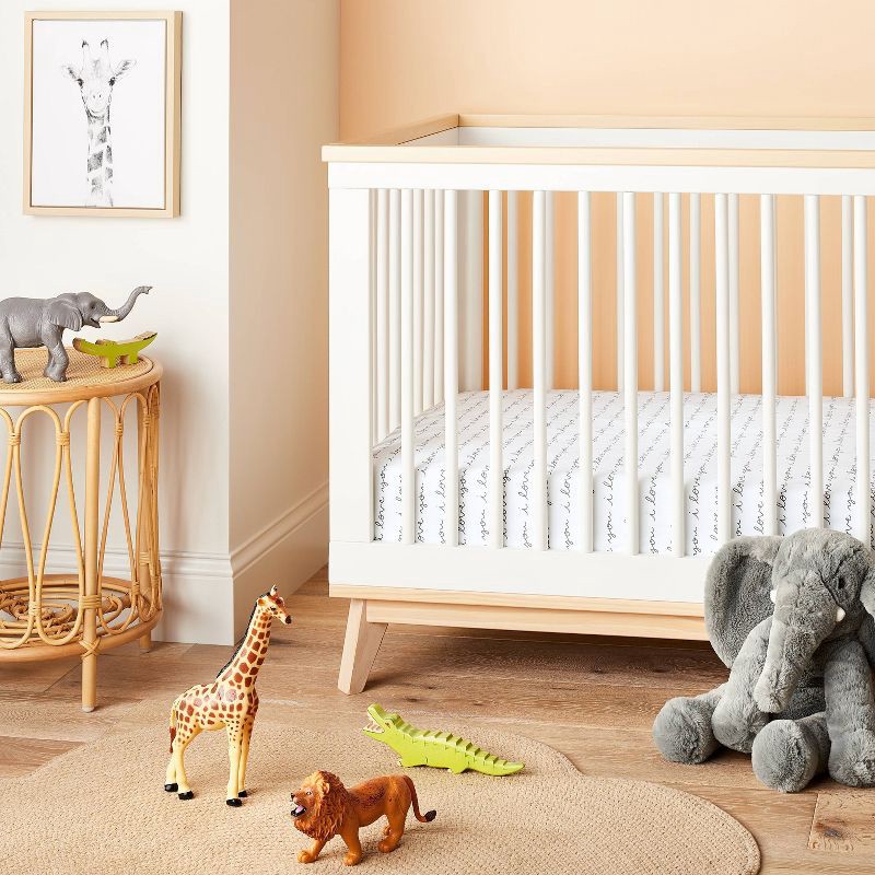 slide 2 of 5, Fitted Crib Sheet I Love You - Cloud Island™ White/Gray, 1 ct