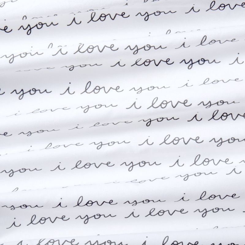 slide 4 of 5, Fitted Crib Sheet I Love You - Cloud Island™ White/Gray, 1 ct