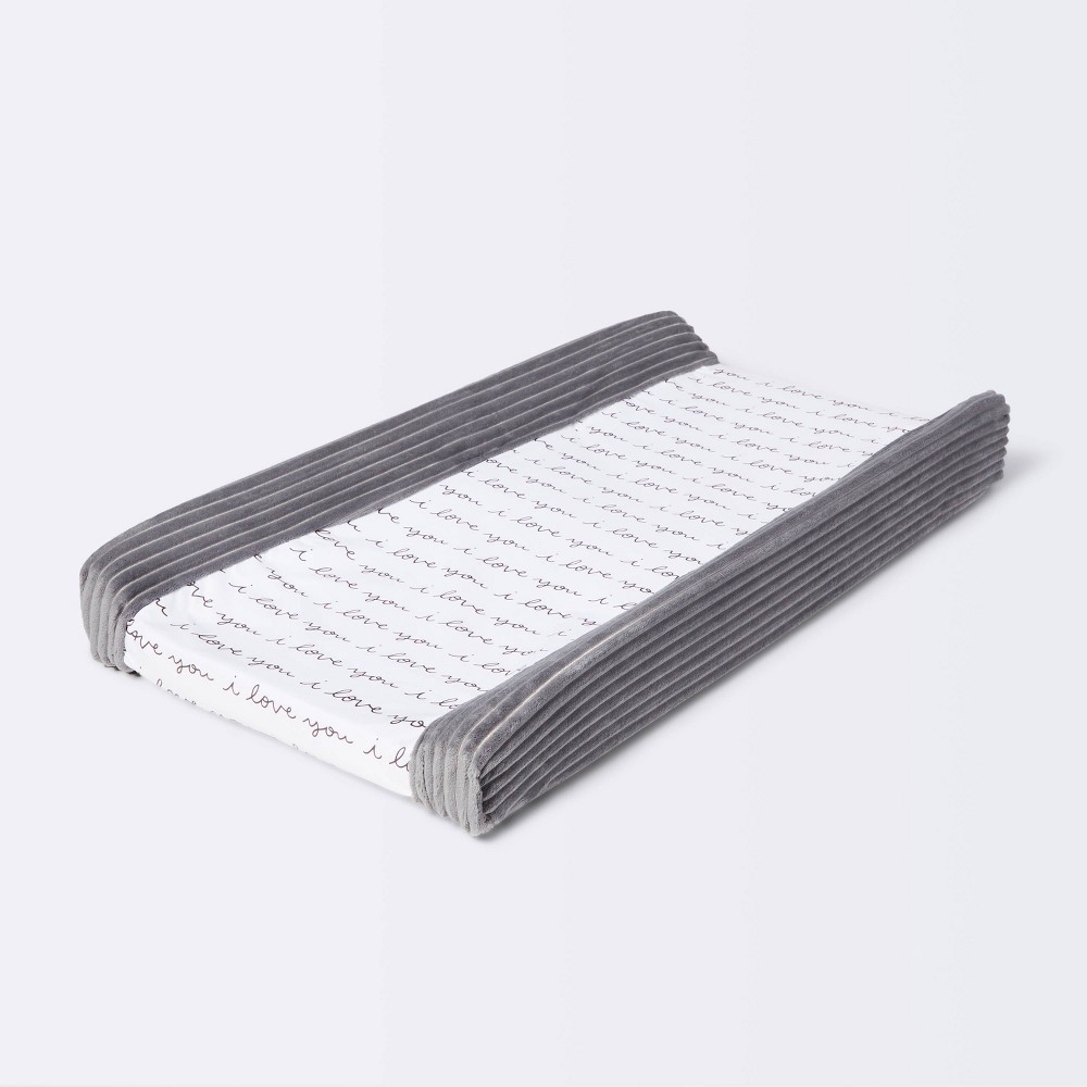 slide 4 of 4, Changing Pad Cover I Love You - Cloud Island Gray/White, 1 ct