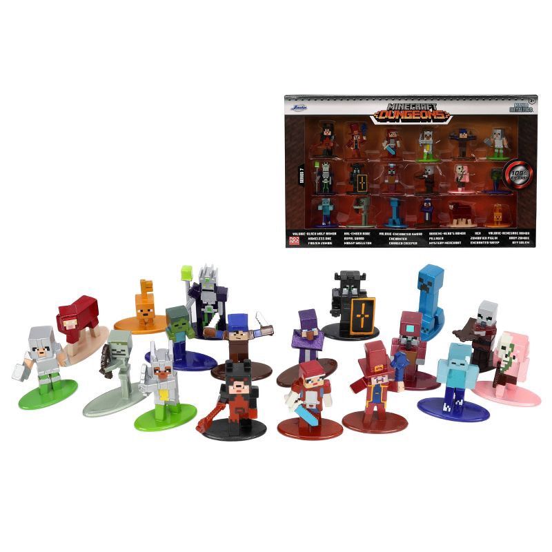 slide 1 of 9, Jada Toys Nano Metalfigs Minecraft Die-Cast Figures 1.65" 20-Pack, 1 ct