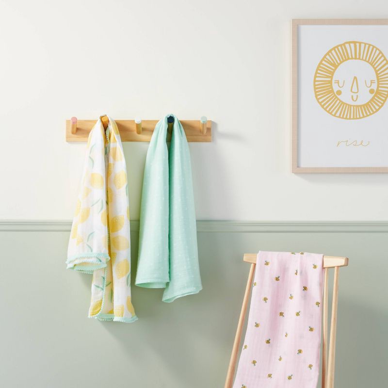 slide 2 of 3, Muslin Swaddle Blanket Honeybee 3pk - Cloud Island™ Pink/Yellow, 3 ct