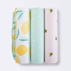 Muslin Swaddle Blanket Honeybee 3pk - Cloud Island™ Pink/Yellow