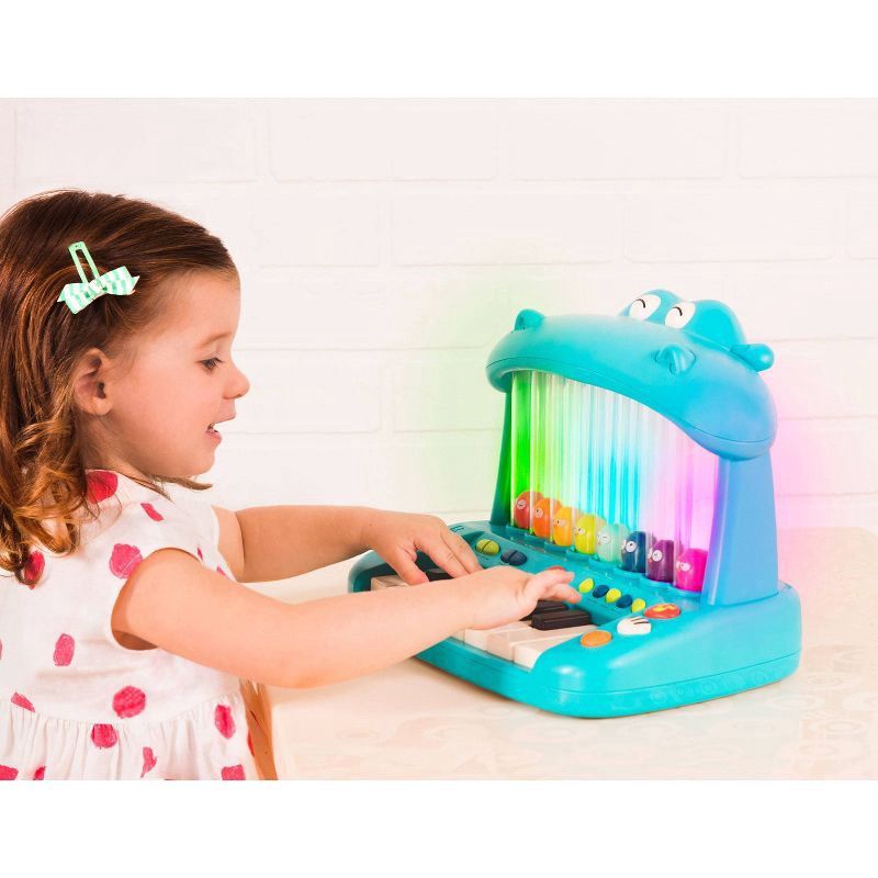 slide 2 of 7, B. toys Toy Piano for Kids Hippo Pop, 1 ct