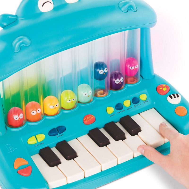 slide 6 of 7, B. toys Toy Piano for Kids Hippo Pop, 1 ct