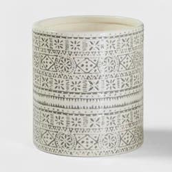 Stoneware Genesis Stripe Utensil Holder White/Gray - Threshold