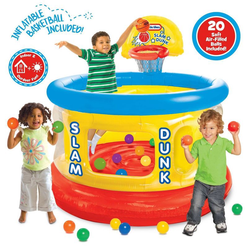 slide 2 of 6, Little Tikes Slam Dunk Big Ball Pit with 20 Air-Filled Balls: For Ages 3-6, Plastic, 1 ct