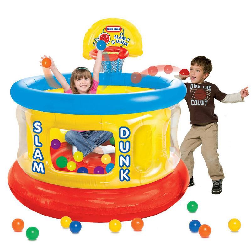 slide 3 of 6, Little Tikes Slam Dunk Big Ball Pit with 20 Air-Filled Balls: For Ages 3-6, Plastic, 1 ct