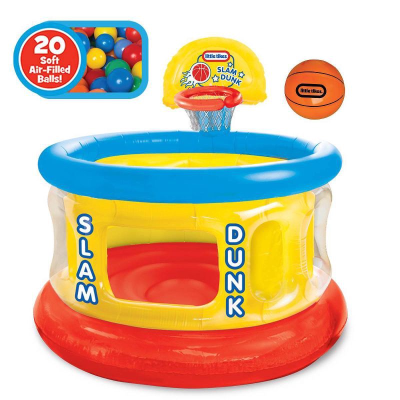 slide 6 of 6, Little Tikes Slam Dunk Big Ball Pit with 20 Air-Filled Balls: For Ages 3-6, Plastic, 1 ct