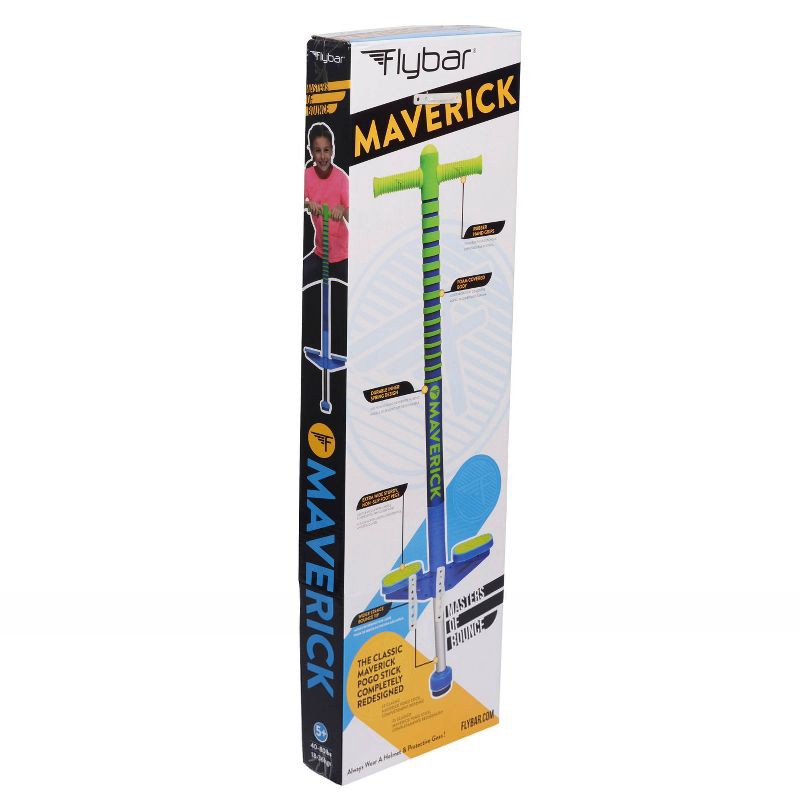 slide 2 of 10, Flybar Maverick Pogo Stick - Blue/Green, 1 ct