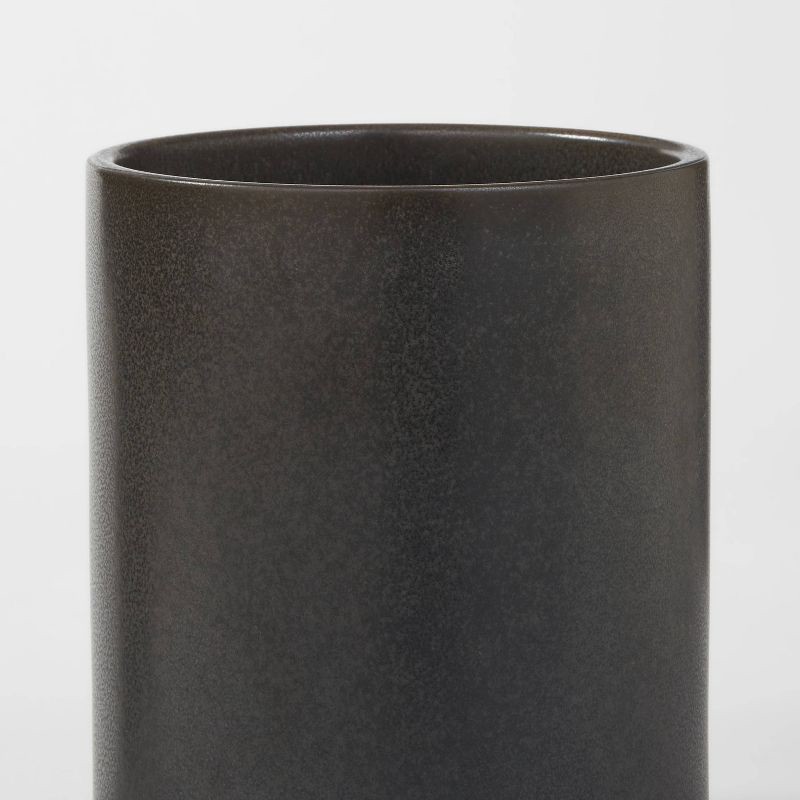 slide 3 of 3, Stoneware Tilley Utensil Holder Black - Threshold™: Kitchen Utensil Storage, Dishwasher-Safe, Glazed Matte Finish, 1 ct