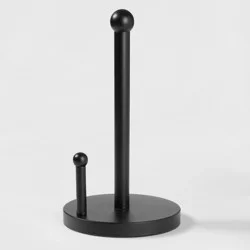 Stainless Steel Paper Towel Holder Black - Threshold™: Freestanding Kitchen Holder, Spot Clean, 13.5" Height