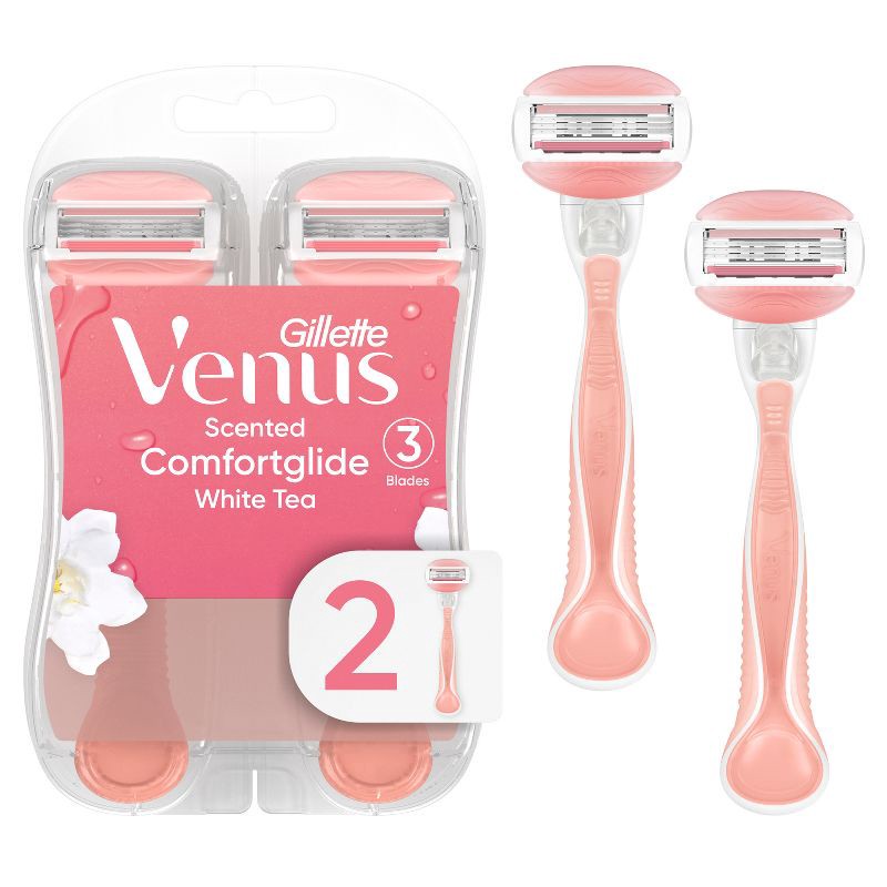 slide 1 of 7, Venus ComfortGlide White Tea Women's Disposable Razor - 2ct, 2 ct