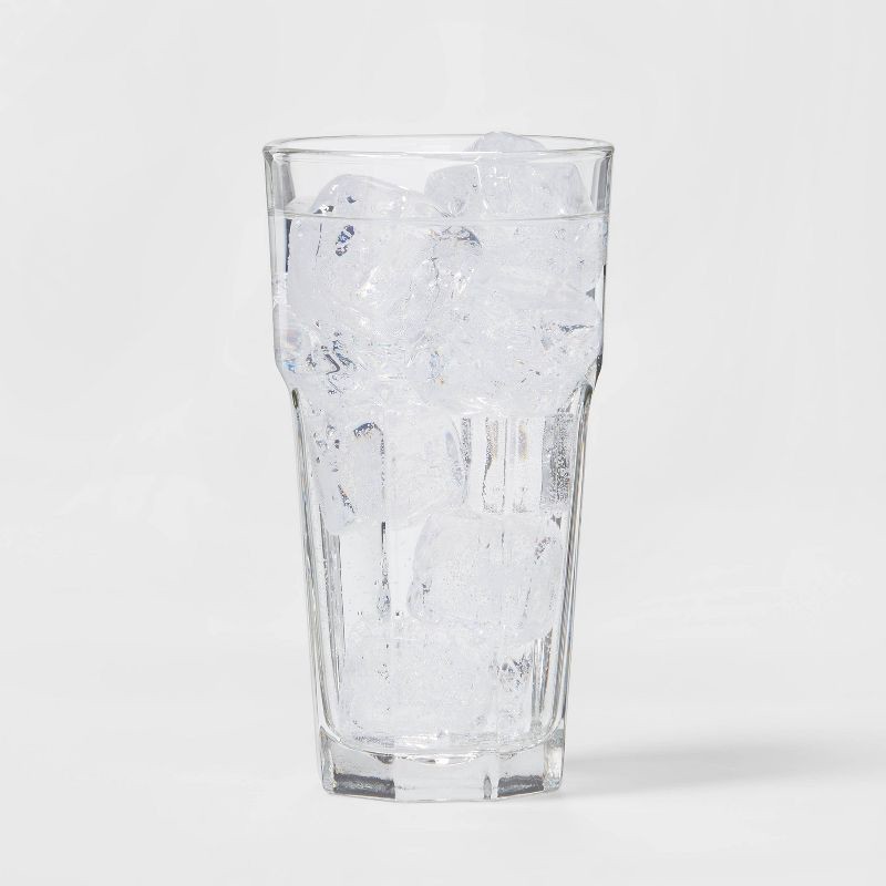 slide 3 of 4, 12pc Glass Tremont Tall and Short Faceted Tumbler Set - Threshold™: Drinking Glasses, Glassware, Dishwasher-Safe, 12 ct