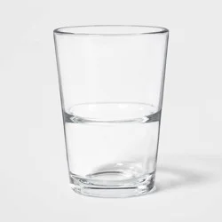 8 fl oz 6pk Glass Stacking Juice Glass - Threshold™: Drinking Glasses Set, Dishwasher-Safe, BPA & Lead-Free, Clear