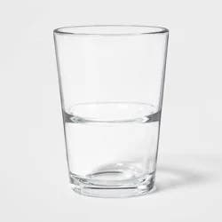 8 fl oz 6pk Glass Stacking Juice Glass - Threshold™: Drinking Glasses Set, Dishwasher-Safe, BPA & Lead-Free, Clear