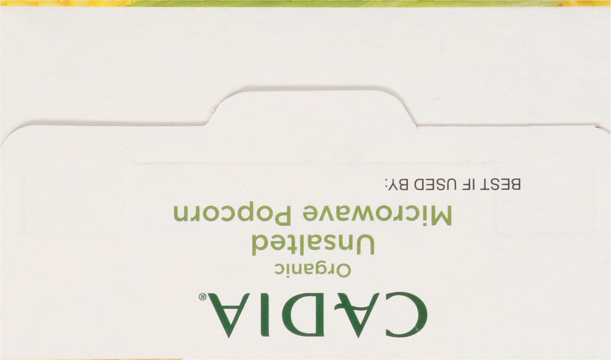 slide 3 of 9, Cadia Unsalted Microwave Popcorn, 8.4 oz