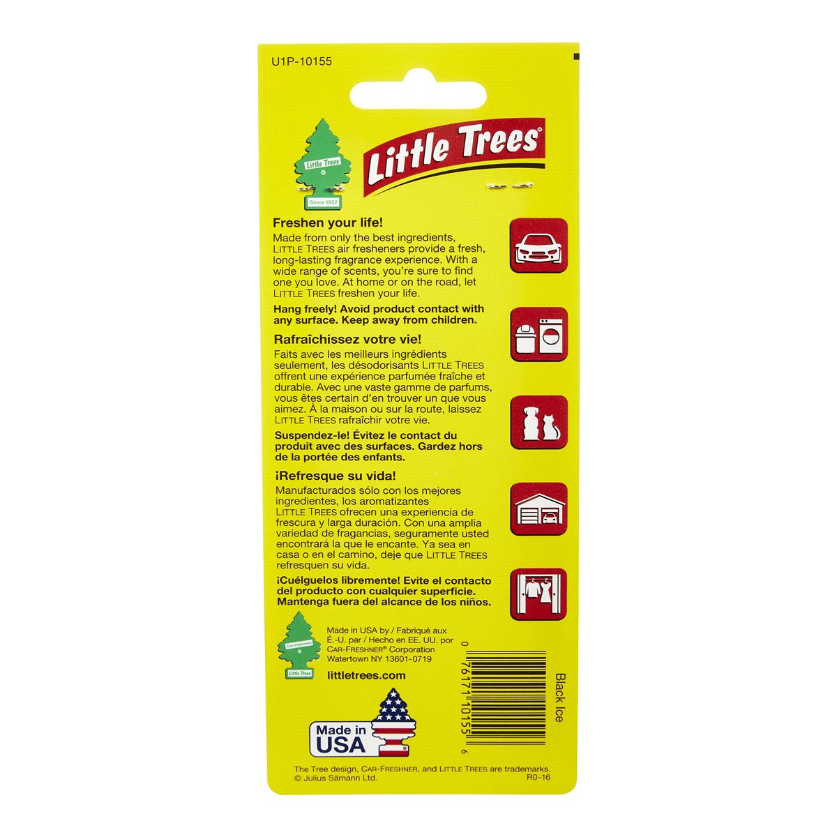 slide 2 of 2, Little Trees Black Ice Air Freshener 1 ea, 1 ct
