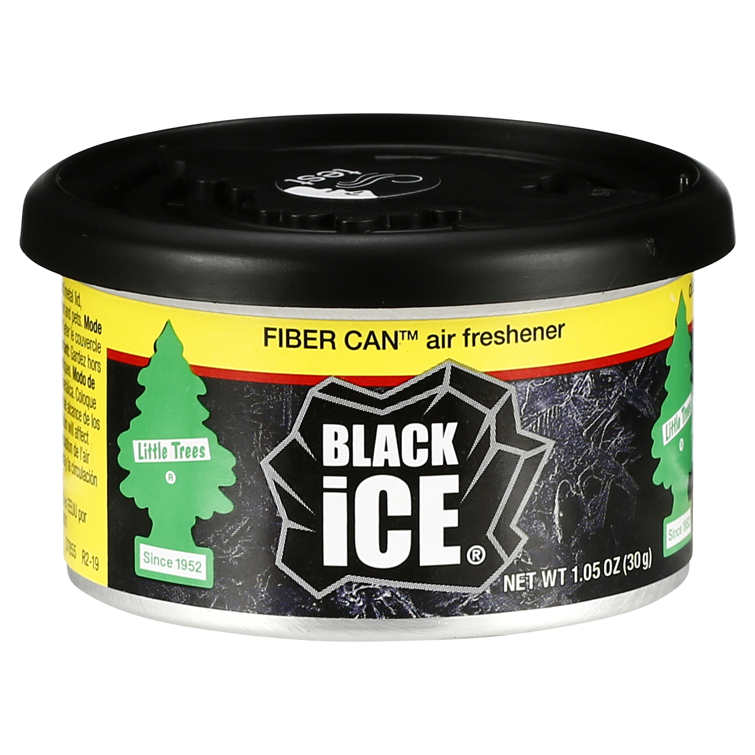 slide 1 of 1, Little Trees Fiber Can Black Ice Air Freshener 1.05 oz, 1.05 oz