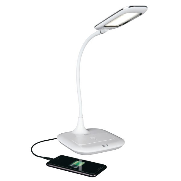 slide 5 of 8, OttLite Prevention Led Desk Lamp With Wireless Charging, 19-1/2"H, White, 1 ct