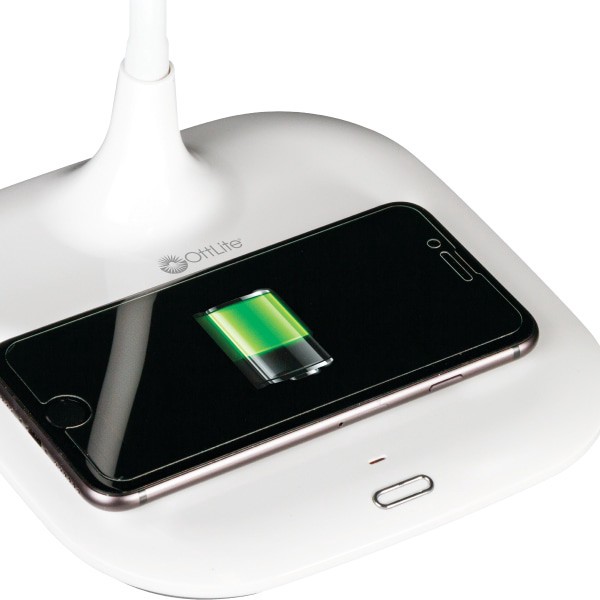 slide 6 of 8, OttLite Prevention Led Desk Lamp With Wireless Charging, 19-1/2"H, White, 1 ct