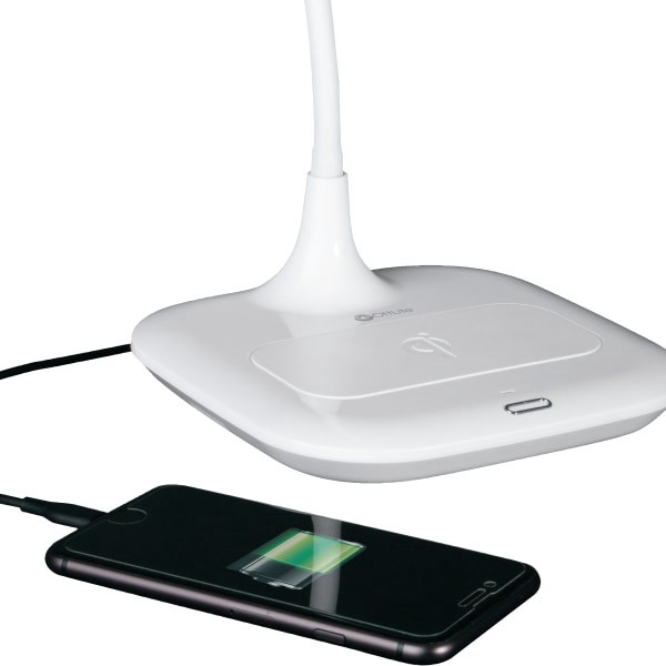 slide 4 of 8, OttLite Prevention Led Desk Lamp With Wireless Charging, 19-1/2"H, White, 1 ct