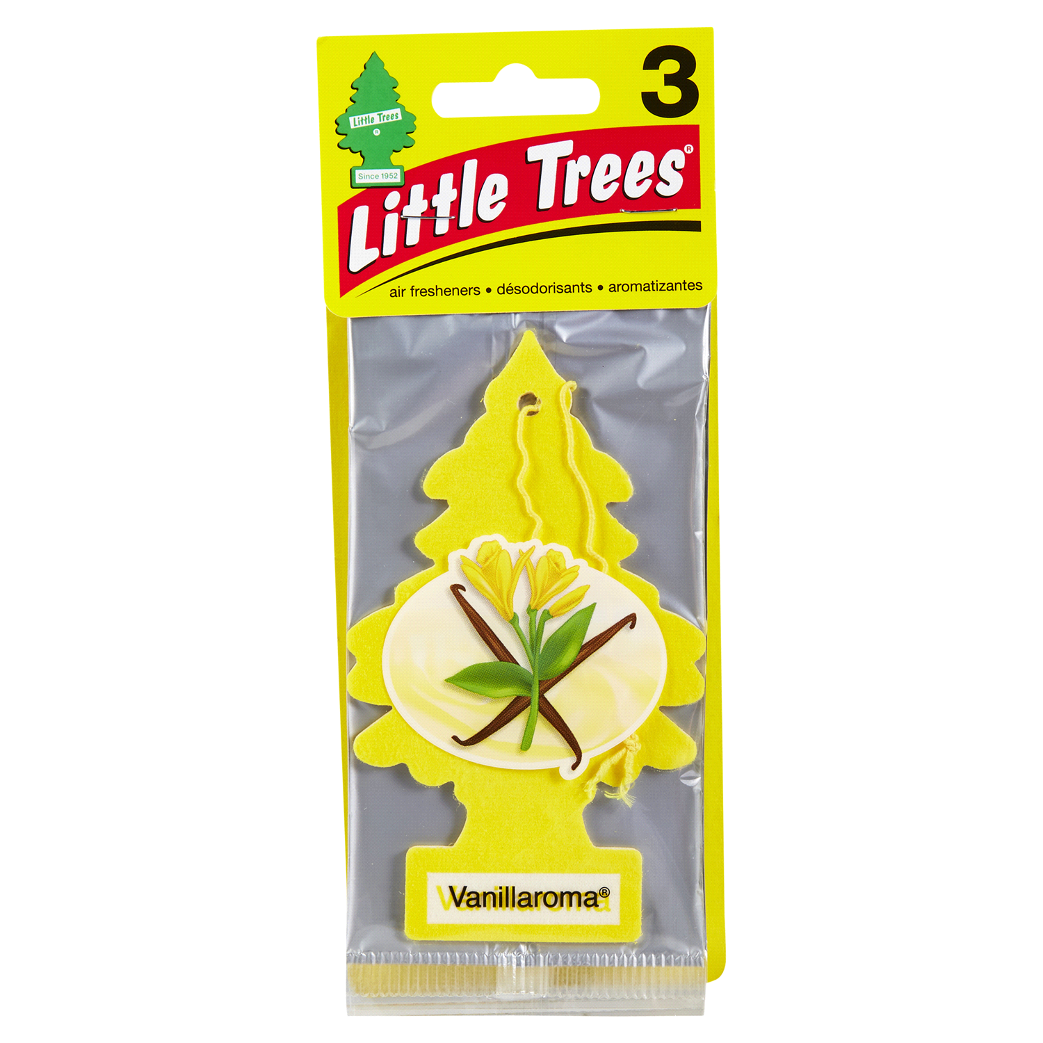 slide 1 of 5, Little Trees Vanillaroma Air Freshener 3 ea, 3 ct