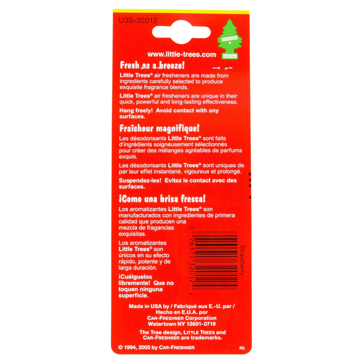 slide 2 of 2, Little Trees Strawberry Air Fresheners 3 ea, 3 ct